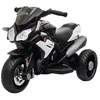 Image de Moto électrique - HOMCOM - enfants 3 roues 6 V effets lumineux sonores vitesse 3 km/h 3-5 ans - PP - noir blanc