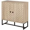Image de Homcom buffet meuble de rangement 2 portes bois et pieds en métal noir dim. 80l x 29,5l x 80h cm