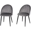 Image de Lot De 2 Chaises Velours Pieds Métal