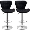Image de Tabourets de bar - HOMCOM - lot de 2 design contemporain hauteur réglable 59-81 cm pivotant 360° - lin - noir