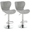 Image de Tabourets de bar - HOMCOM - lot de 2 design contemporain hauteur réglable 59-81 cm pivotant 360° - lin - gris