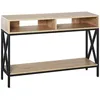 Image de Table console - HOMCOM - table entrée industriel multi-rangements mobilier salon - bois - 120x235x75cm - chêne
