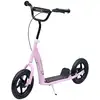 Image de Trottinette patinette pneus 30 cm hauteur guidon réglable poignée frein et béquille acier rose
