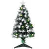 Image de Sapin de noël artificiel - HOMCOM - lumineux 90 cm fibre optique LED 14 ampoules étoile - métal - 90H cm - vert