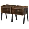 Image de Tables de chevet style industriel - lot de 2 tables de nuit - meubles empilables - panneaux particules aspect vieux bois métal noir