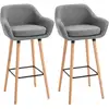 Image de Lot De 2 Tabourets De Bar Style Scandinave Repose-pieds Et Accoudoirs