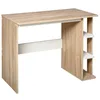 Image de Bureau informatique - table ordinateur - HOMCOM - 3 étagères latérales mobilier étude - bois - 100x44x74cm - chêne blanc