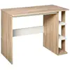 Image de Bureau informatique multimédia dim. 100l x 44l x 74h cm 3 étagères latérales panneaux particules e1 chêne clair blanc