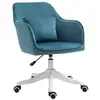 Image de Chaise de bureau velours fauteuil bureau massant coussin lombaire intégré hauteur réglable pivotante 360° bleu