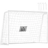 Image de But de football - cage de foot - HOMCOM - but dentrainement châssis métal filet PE piquets - métal - 186x62x123cm - blanc