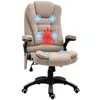 Image de Fauteuil de bureau - Vinsetto - massant chauffant ergonomique inclinable télécommande pivotant - polyester - marron