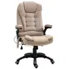 Image de Fauteuil de bureau direction massant chauffant hauteur réglable dossier inclinable toile de lin beige