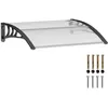 Image de Auvent de porte dentrée - Outsunny - toit abri protection contre la pluie et UV - polycarbonate - 100 x 75 cm - transparent