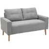 Image de Canapé 2 places - HOMCOM - design scandinave pieds bois massif tissu salon mobilier - bois - 145x76x88cm - gris clair