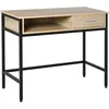 Image de Bureau Style Industriel Casier + Tiroir Coulissant Métal Noir Chêne Clair