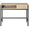 Image de Bureau informatique - HOMCOM - avec rangement table industriel tiroir châssis métal - bois - chêne noir