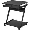 Image de Bureau Informatique Roulant - Tablette Coulissante Clavier + Étagère - Noir
