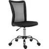Image de Chaise De Bureau Ergonomique Hauteur Réglable Piètement Chromé Revêtement Maille Noir