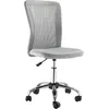 Image de Chaise De Bureau Ergonomique Hauteur Réglable Piètement Chromé Pivotant Maille Gris