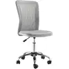 Image de Chaise de bureau ergonomique hauteur réglable piètement chromé pivotant 360° revêtement maille gris