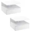 Image de Lot de 2 tables de chevet murales - lot de 2 tables de nuit - tiroir coulissant, niche et plateau - panneau particules blanc