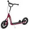 Image de Trottinette patinette pneus 30 cm hauteur guidon réglable poignée frein et béquille acier rouge