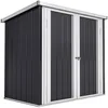 Image de Abri de jardin cabane - Outsunny - 109 m² rangement outils 2 portes verrouillables - tôle dacier - 147x86x134cm - noir blanc