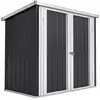Image de Abri de jardin - remise pour outils - abri vélo - abri poubelle - 2 portes verrouillables - dim. 147l x 86l x 134h cm - tôle d'acier noir blanc