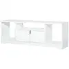 Image de Meuble Tv Design 3 Niches + Placard Double Porte - Panneaux Particules Blanc