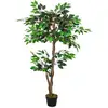 Image de Arbre artificiel plante artificiel ficus hauteur 1,2 m tronc branches liane lichen feuilles grand réalisme pot inclus