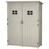 Image de Abri de jardin - Outsunny - armoire outils bois 2 étagères 2 portes 2 fenêtres toit bitumé - bois sapin - 1275x50x164cm