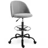 Image de Vinsetto chaise de bureau assise haute réglable 103-123h cm pivotant 360° lin gris