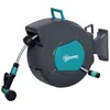 Image de Enrouleur automatique - Outsunny - tuyau arrosage pivotant 180° tuyau 15+14 m lance support - plastique - turquoise gris