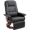 Image de Fauteuil relax - HOMCOM - inclinable salon repose-pieds réglable pivotant 360° confort - bois synthétique - noir