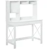 Image de Bureau avec rangement - HOMCOM - bureau bibliothèque bois étagères grand plateau - bois - 105x50x1375cm - blanc
