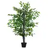 Image de Arbre artificiel plante artificiel banyan hauteur 1,45 m tronc branches liane lichen feuilles grand réalisme pot inclus