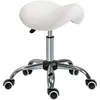 Image de Tabouret De Massage Tabouret Selle Ergonomique Blanc Chromé