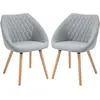 Image de Lot De 2 Chaises De Visiteur Style Scandinave Lin Gris