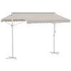 Image de Store double pente - Outsunny - 3x3 m manuel rétractable inclinaison réglable anti-UV - acier - beige