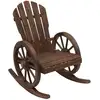 Image de Fauteuil De Jardin Adirondack Accoudoirs Roues Charrette Sapin Carbonisé