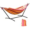 Image de Hamac de jardin avec support en métal époxy hamac sur pied 1 place charge max. 120 kg sac transport rouge