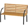 Image de Banc De Jardin 2 Places Style Rural Chic Acier Époxy Bois Lasuré