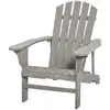 Image de Fauteuil de jardin adirondack dim. 78l x 89p x 88h cm bois massif sapin gris effet vieilli