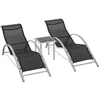 Image de Outsunny - lot de 2 bains de soleil - Métal - 169x59x66cm - Gris foncé