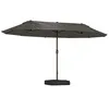 Image de Parasol de jardin - Outsunny - extérieur double rectangulaire ouverture manivelle sacs lestage base - acier - 46x27x24m - gris
