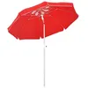 Image de Parasol de plage - Outsunny - inclinable octogonal Ø 180 cm mât aluminium sac transport - polyester - rouge