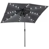 Image de Parasol de jardin - parasol droit - Outsunny - lumineux rectangulaire inclinable LED solaire - métal - 3x2m - gris