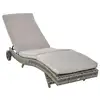 Image de Bain de soleil transat grand confort - dossier inclinable 5 positions roulettes - matelas déhoussable inclus - résine tressée grise