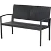Image de Banc De Jardin 2 Places Résine Tressée 4 Fils Imitation Rotin Noir