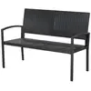 Image de Banc de jardin 2 places style cosy chic résine tressée 4 fils imitation rotin noir